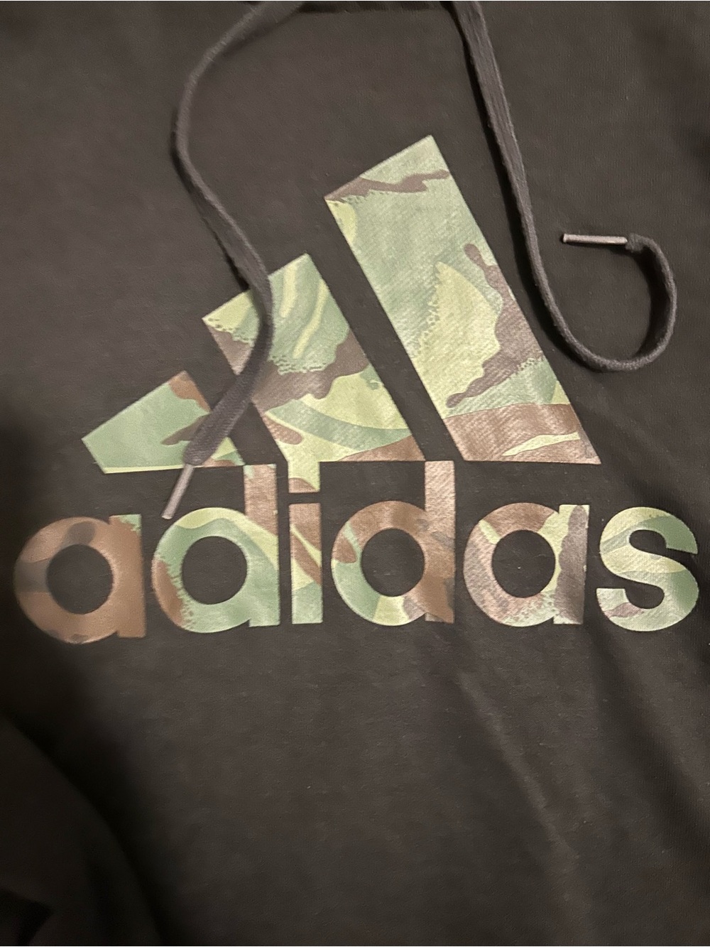 adidas Black Hoodie with Camo Logo - Picture 2 of 3
